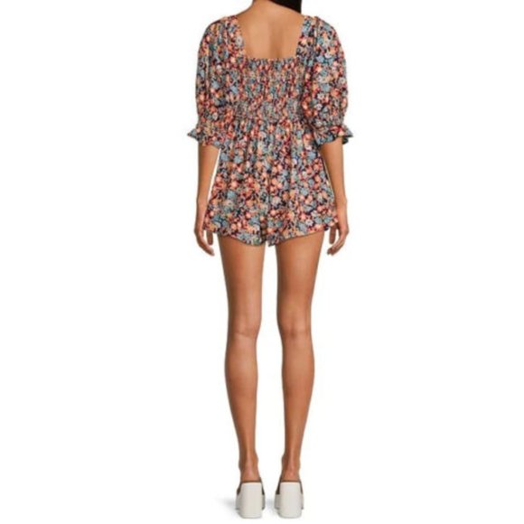 NEW NWT Womens XS Free People Show Me Love Floral Print Ruched Romper MSRP $148 - Picture 2 of 7